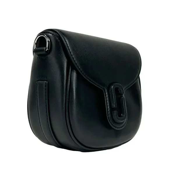 NEW W/ DUSTABG Marc Jacobs The Covered J Marc Saddle Bag Crossbody Black Leather - Picture 4 of 9